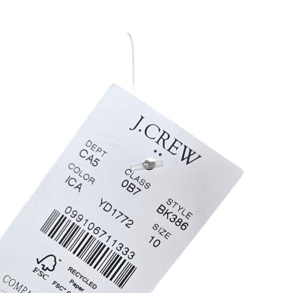 NEW J.Crew 10 Ivory Brown Windowpane Check Plaid Wool A Line Skirt Classic - Picture 4 of 4